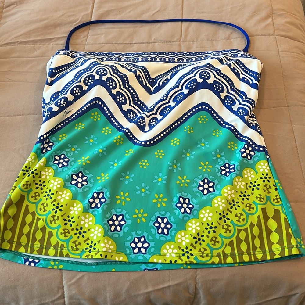 Trina Turk Blue and Green Tankini